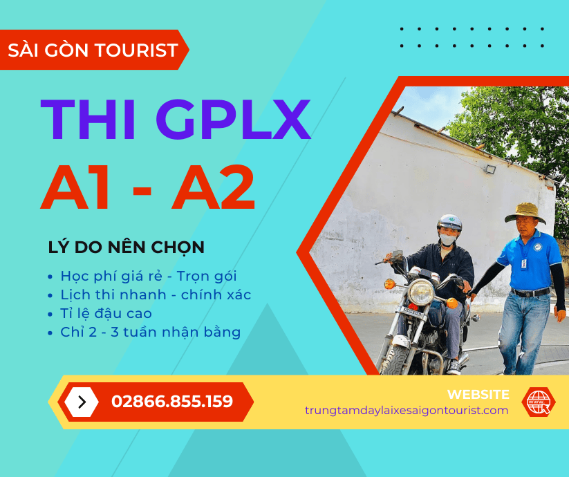 thi bằng lái xe máy hạng A1/A2 tphcm bao nhiêu tiền