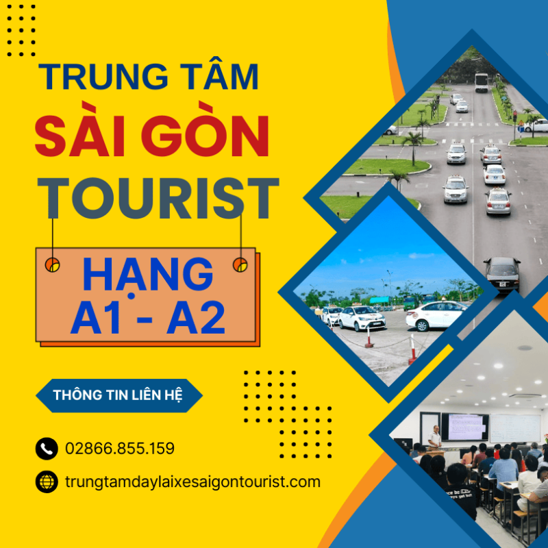 thi bằng xe máy a1 a2 tại trung tâm dạy lái xe sài gòn tourist